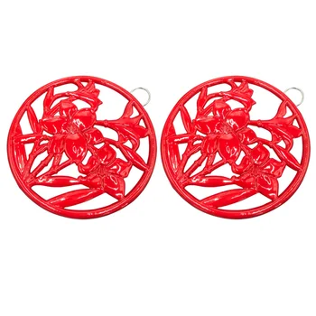 

Tableware Pad with Hook Creative Pot Mat Heat Resistant Pad Thickened Kitchen Hot Pad for Home Kitchen (Red)