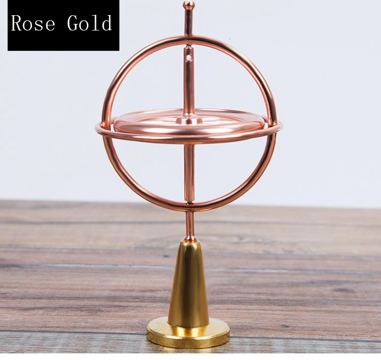 Rose Gold Творческий научный образовательный металлический палец гироскоп Топ давление снимает Классические игрушки Традиционные обучающие игрушки для детей - Цвет: Rose Gold