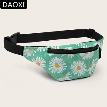 

DAOXI Green Fanny Pack for Women Fashion Daisy Hip Bum Bags Travel Unisex Waist Bag Gift DX18020