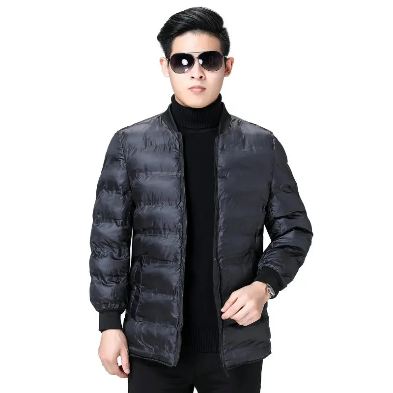 Men Winter Parkas Warm Thick Lightweight Hooded Puffer Basic Coat Man Black Gray Hood Quilted Liner Detachable Jacket Outerwear