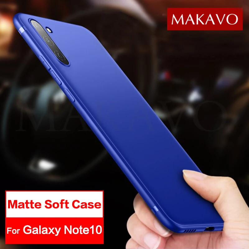 

MAKAVO For Samsung Galaxy Note 10 Case 360 Protection Soft Silicone Matte Cover For Samsung Galaxy Note 10 Plus Pro Phone Case