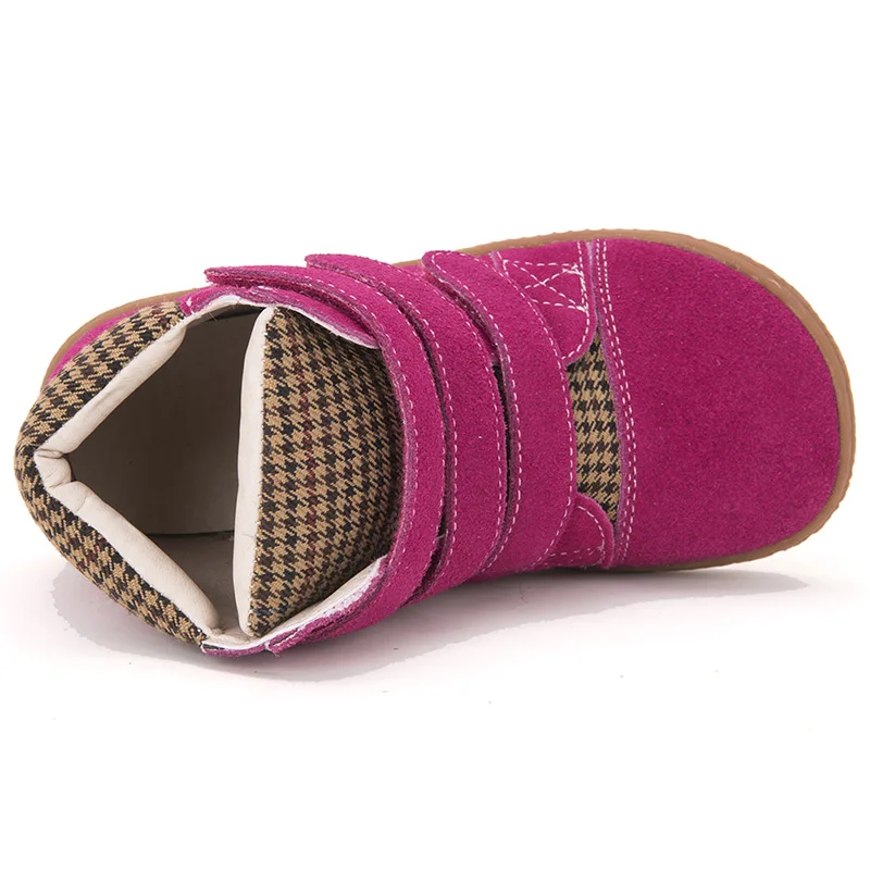 Comprar Zapatos de cuero marca PEKNY BOSA botas para niñas zapatos descalzos botines de leopardo botas rosas tamaño EE. UU. 7 3,5