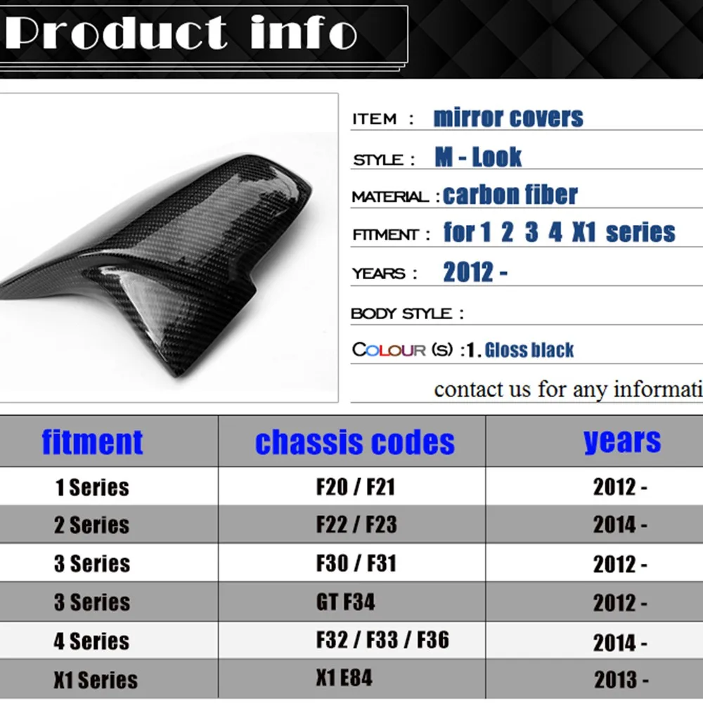 wish carbon fiber mirror cover bmw 1 2 3 4 x (8)