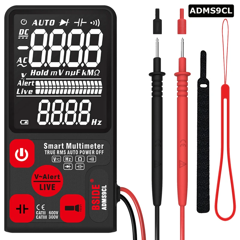 ADMS7CL/S9CL мини интеллектуальный цифровой мультиметр EBTN ЖК-дисплей DC AC вольтметр тест er Емкость Частота Диод НТС Ом Тест - Цвет: ADMS9CL