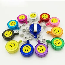 

10pcs Smile Retactable Clip Pvc Lanyard Buttons for Credentials Strap Badges ID Pass Card Holder Stationery Office Supplies Hang
