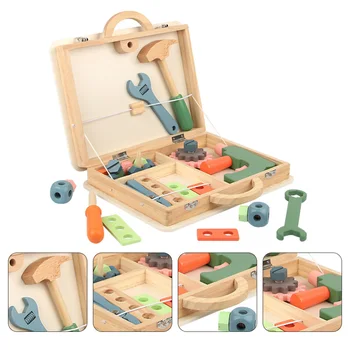 

1 Set of Toolbox Toy Interesting Wooden Funny Creative Educational Toy Tool Cabinet Toy Repair Tool Toy for Children Toddlers Ki