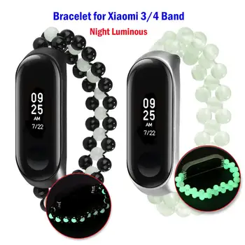 

Bracelet for Xiaomi Mi Band 4 Bands Wristband Jade Beads Watchband for Xiaomi 3 Band Handmade Luminous Straps for Women Girls