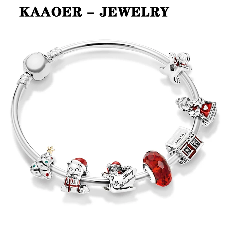 KAAOER 925 Sterling Silver New 11 New Christmas tree old man glass original bracelet temperament birthday jewelry female