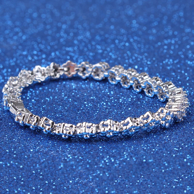 new arrived Beautiful bracelet noble flower chain fashion Wedding Party Silver cute lady nice women bracelet jewelry