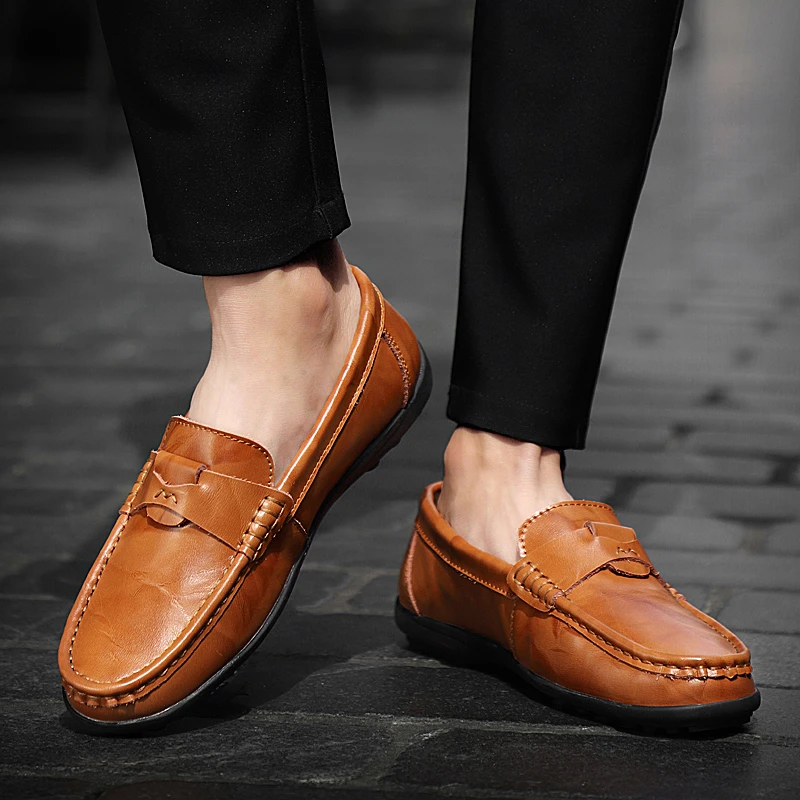 Mocasines de marca de alta calidad para Hombre Zapatos de conducción de verano Casual Slip on planos mocasines Hombre Zapatos de barco|Zapatos informales de hombre| - AliExpress