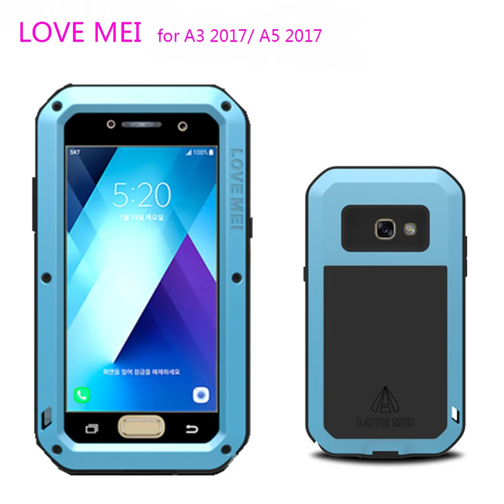 

for Samsung Galaxy A5 2017 A520 Case LOVE MEI Shock Dirt Proof Water Resistant Metal Armor Cover Phone Case for Galaxy A3 A320