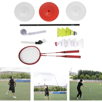 

Portable Single Badminton Trainer Badminton Single Play Rebound Practice Swing Automatic Sparring THJ99