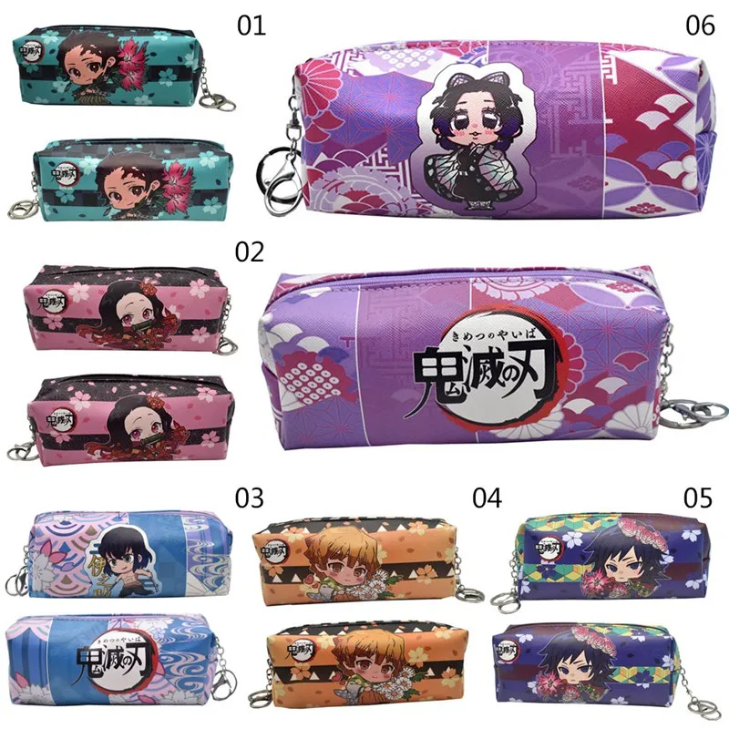 

Pencil Bag Anime Demon Slayer: Kimetsu no Yaiba Double Zipper Canvas Students Pencil Bag Wallet Storage Bag Stationery Supplies