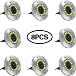 Lampe solaire à 16/20 Led, imperméable, encastrable dans un jardin, éclairage d'extérieur, luminaire décoratif, idéal pour une pelouse 