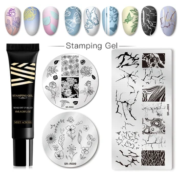 

MEET ACROSS Gel Polish 8ml Nail Stamping Gel Colorful Lacquer Soak Off Varnish Stamping UV Gel for Nail Art Stamping Plate