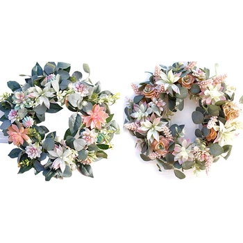 

Artificial Wreath Door Fake Flower Garland for Home Garden Christmas
