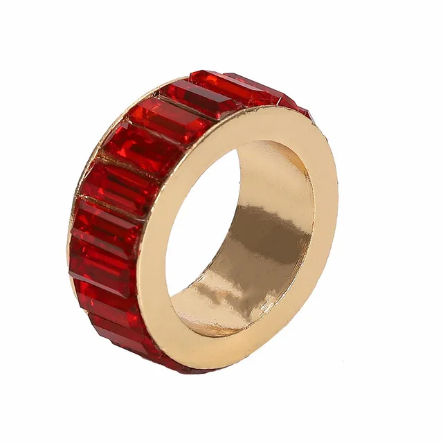 Girlgo модные блестящие ювелирные изделия радуги овальной формы обручальные кольца с фианитами для женщин Красочные кубические циркония CZ кольца вечности - Цвет основного камня: Red