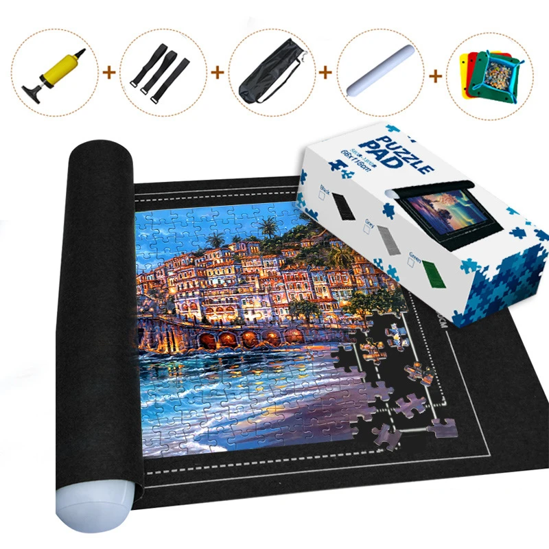 

Puzzle Mat Jigsaw Roll Felt Mat Puzzles Playmat Puzzles Blanket For Up To 1500 Pcs New Portable Travel Storage Bag Dropshipping