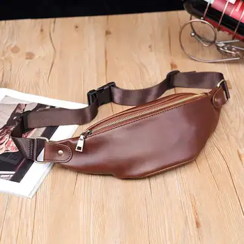 

Newhotstacy Bag 091019 retro men s wallets crazy horse PU leather inclined shoulder bag chest bag waist bag