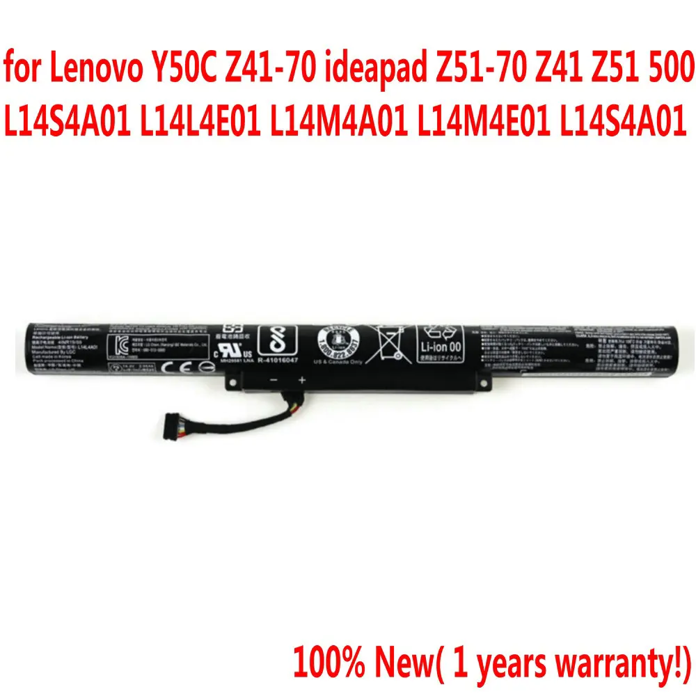 Высококачественный аккумулятор L14S4A01 для ноутбука Lenovo Y50C Z41-70 ideapad Z51-70 Z41 Z51 500 L14L4E01