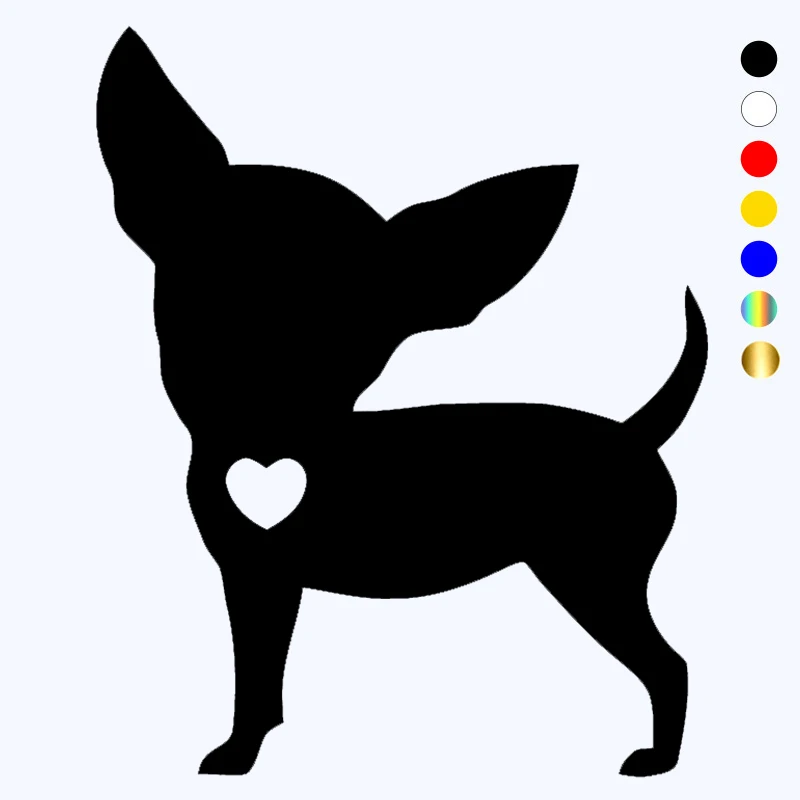 

CK20632# Die-Cut Vinyl Decal Chihuahua Heart Car Sticker Waterproof Auto Decors on Car Body Bumper Rear Window