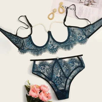 

Lingerie Sexy Bra Set New Sexy Fashion Lace Lingerie Underwear Sleepwear Pajamas Thong G-string Bra