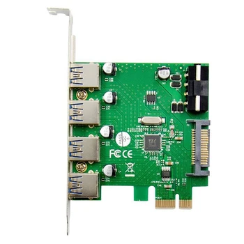 

PCI-E to 4 Ports USB 3.0 Converter Card 4 Ports USB3.0 Adapter Card VL805 Chipset Sata 4Pin Power Supply