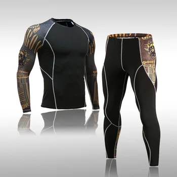 

2 Pcs Quality Sports Thermal Underwear Men Underwear Sets Compression Sweat Quick Drying Thermo Underwear For Men