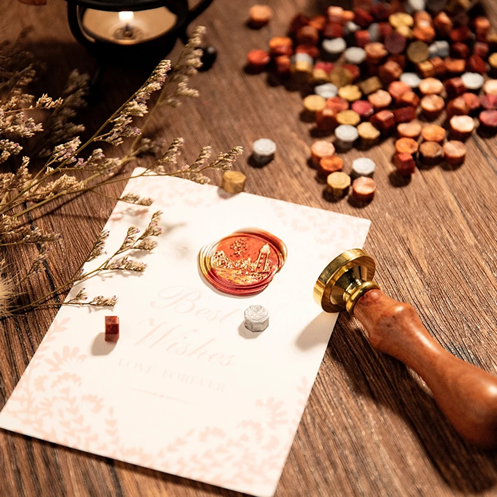 Octagon Sealing Wax Beads Mixed Color Seal Stamp Wax Tablet Pill for Envelope Wedding Invitation Waxes Craft Decoration 100pcs sealing wax beads sealing wax beans wax seal beads