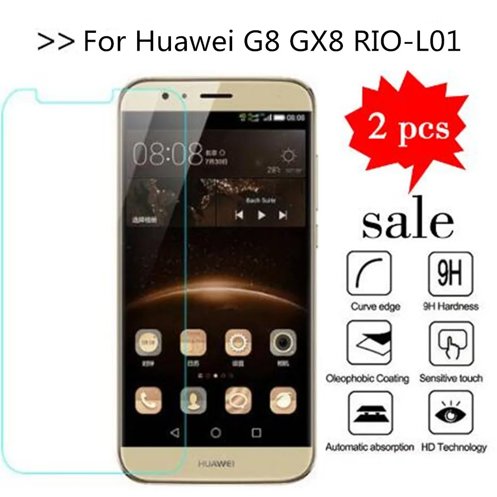 

2PCS For Huawei G8 / GX8 / G7Plus D199 Screen Protector Tempered Glass For Huawei G8 GX8 RIO-L01 RIO-L02 RIO-L03 Protective Film