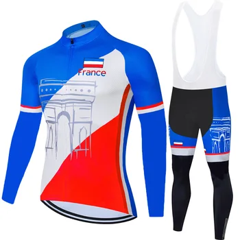 

New men tour winter France cycling clothing men winter Cycling Jersey MTB Sport long sleeve Bike Jersey Ropa Ciclismo bike