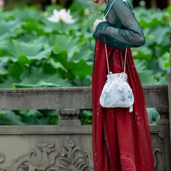 

New Chinese Style Oblique Cross-body Pouch Fairy Wild Embroidery Portable Hanfu Bag Ancient Style Shoulder Bags Mochila Mujer