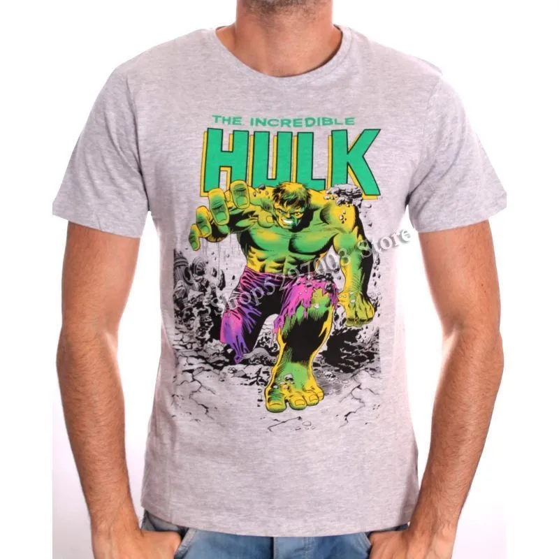 -Marvel Comics The Incredible Hulk серая футболка (Совершенно новая) на заказ | Мужская одежда