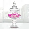 Creativity Tall Feet Clear Storage Jar with Lid European Modern Grain Dispenser Coffee Table Desktop Candy Snacks Glass Bottle 5