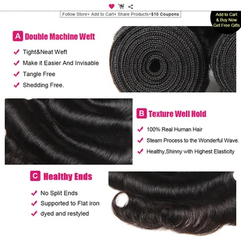 Ishow Hair Bundles Body Wave Brazilian Hair Weave Bundles 100% Human Hair 4 Bundles Deal Natural Color Non-Remy Hair Extensions 2