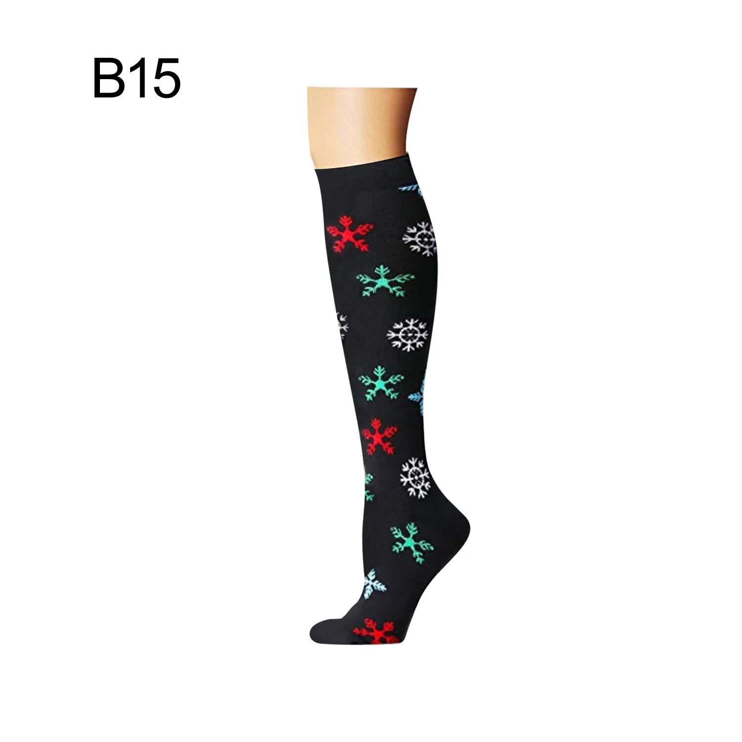 Унисекс, женские и мужские Спортивные Компрессионные носки для медсестер, эластичные носки для девочек, женские эластичные высокие носки - Цвет: B15