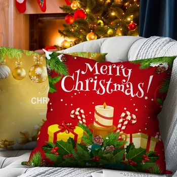 

Pillows Case Christmas Plant Short Plush Single Side Cushion Cover Decorative Pillows Sofa Home Decoration Winter