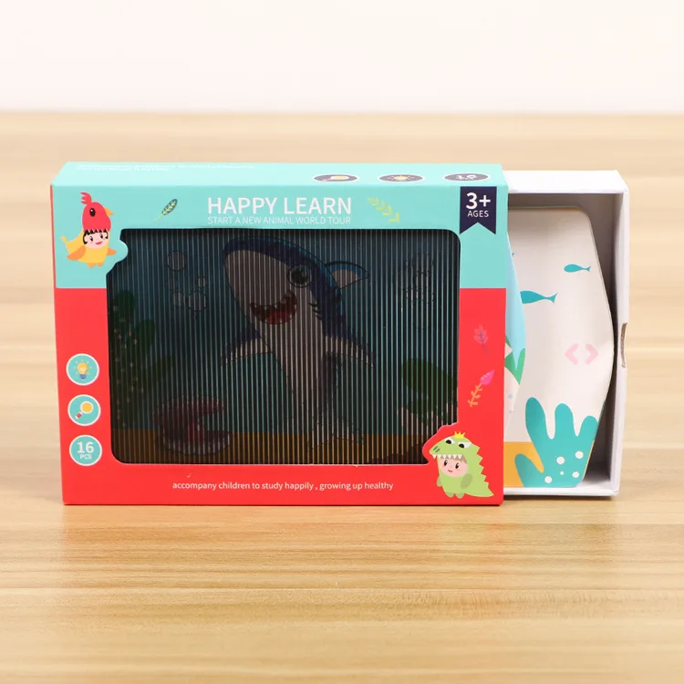 

Children 3D Dynamic Grating Animal Cognitive English Card 16 Zhang Animation Magic Box Early Education Toy Parent And Child Inte