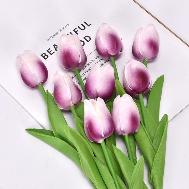 PU Tulip Artificial Flower Real Touch Artificial Bouquet Fake Plants For Wedding Decoration Flowers Home Garden Decor