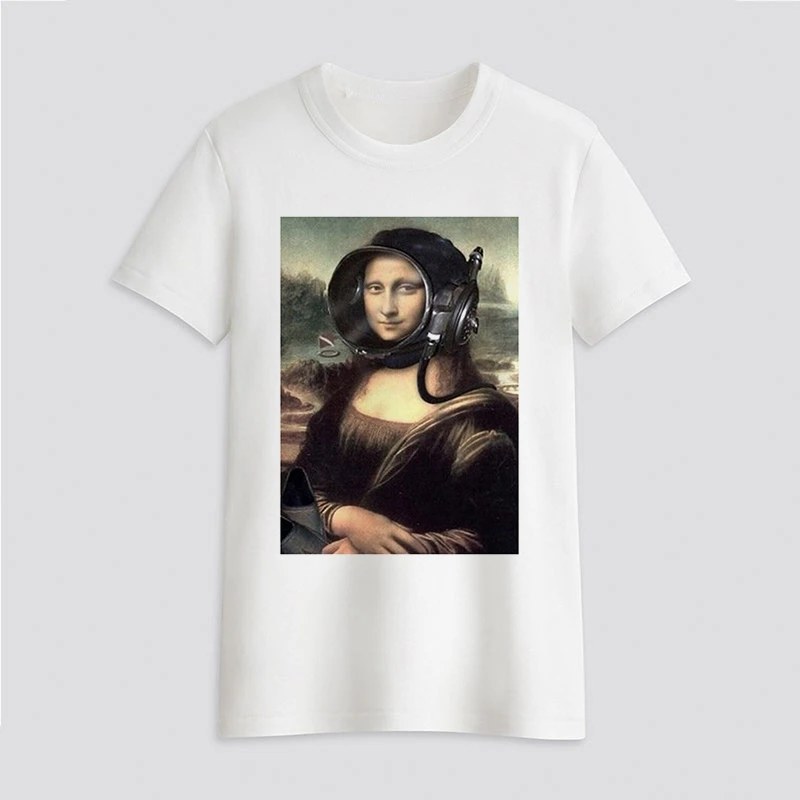 Different Mona Lisa Face T shirt Women Summer Casual Harajuku Girl Print Graphic T-shirt Short Sleeve Women Top