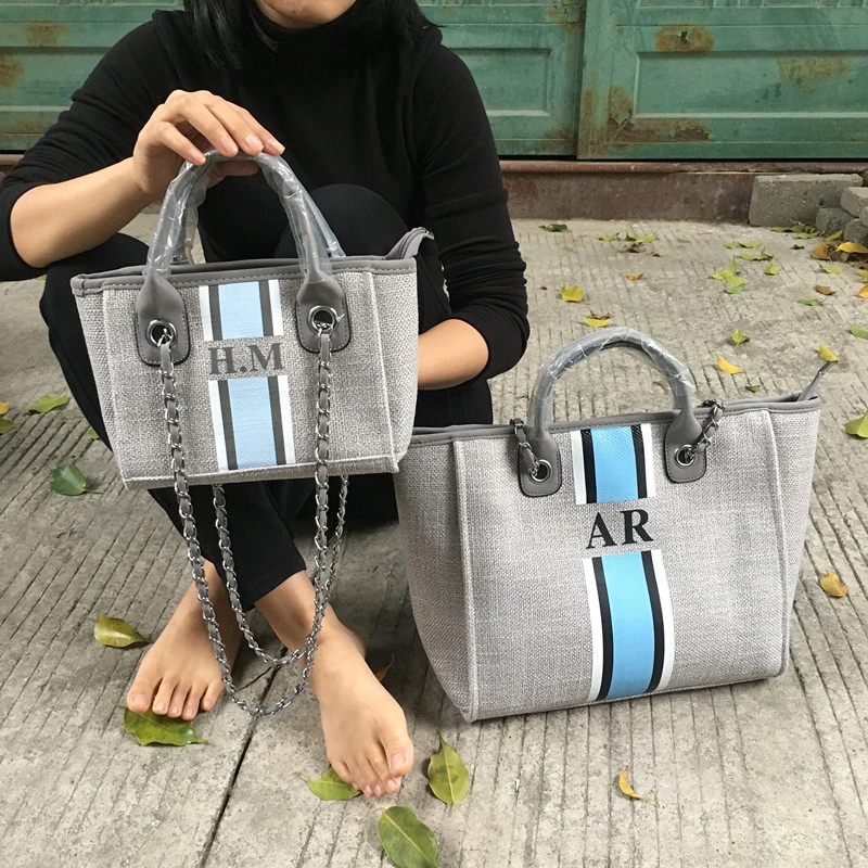 Canvas Monogram Tote