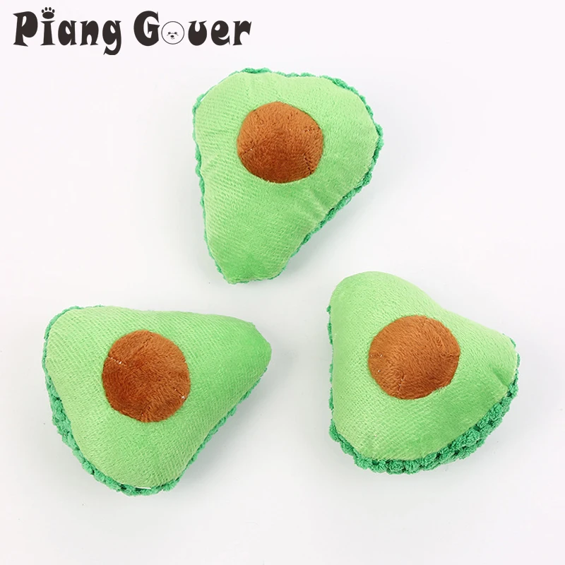 

3Pcs/lot Green Avocado Pet Toy Cute Avocado Cat Toys with Catnip