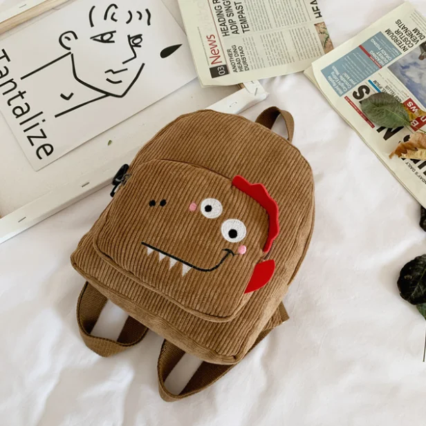 BROWN Детский рюкзак милый 3D мультфильм Динозавр анти-потеря Печатный детский сад ортопедическая школьная сумка для девочек мальчиков детей - Цвет: BROWN