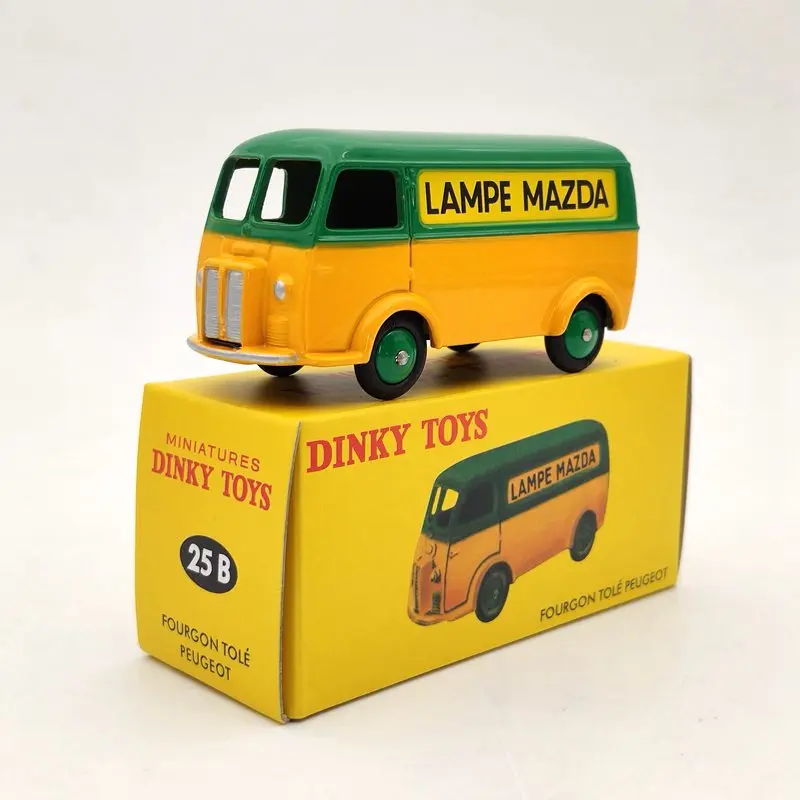 Atlas 1:43 Dinky Toys 25B For P~geot Fourgon Tole D.3.A LAMPE MAZDA Green Diecast