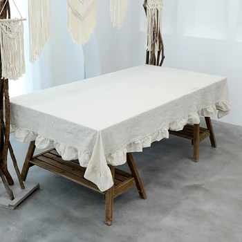 

Beige Table Cloth for Party Tableware Crochet Lace Tablecloth for Wedding Outdoor Banquet Decorating Linen Picnic Tablecloth