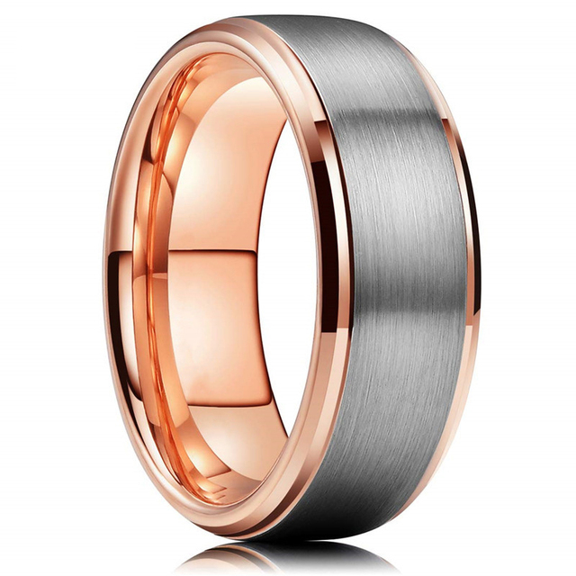 Styles Men Blue Grooved Black Stainless Steel Ring Koa Wood And Abalone Shell Inlay Arrow Red Meteorite Ring Men Wedding Band
