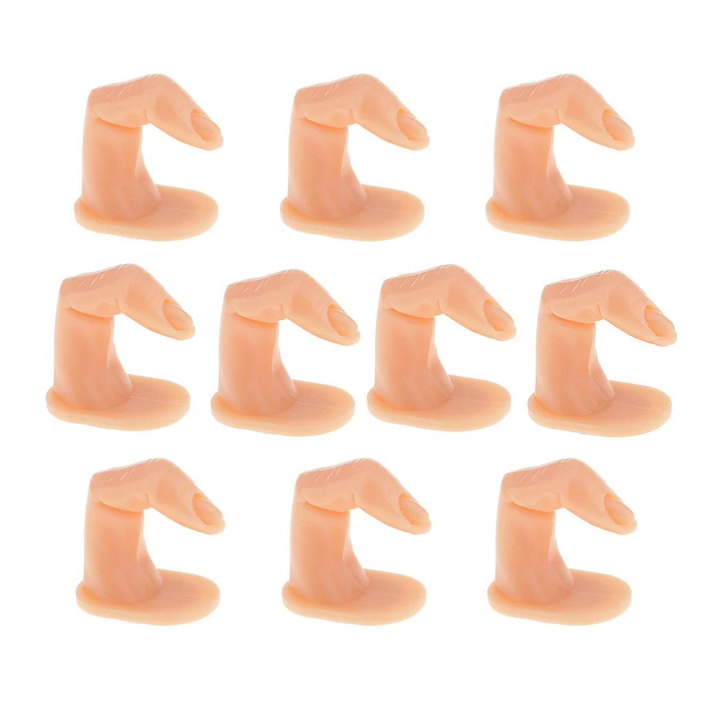 10pcs Finger Nail Practice Hand Fake Fingers Hand Manicure Nail Art Training Trainer False Nails Tips Tool 