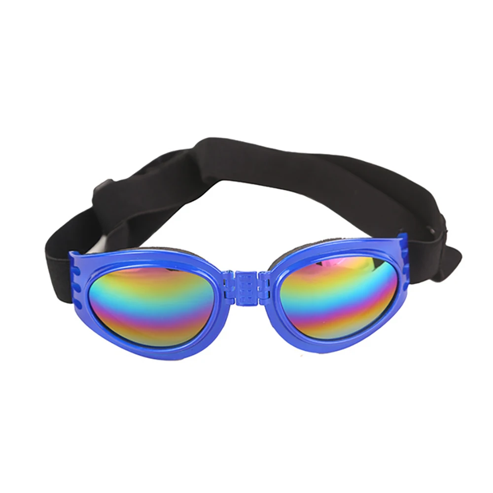 6 цветов, складные собачьи очки для домашних животных, средние собачьи очки, очки для животных, водонепроницаемые защитные очки для собак, УФ солнцезащитные очки - Цвет: Blue