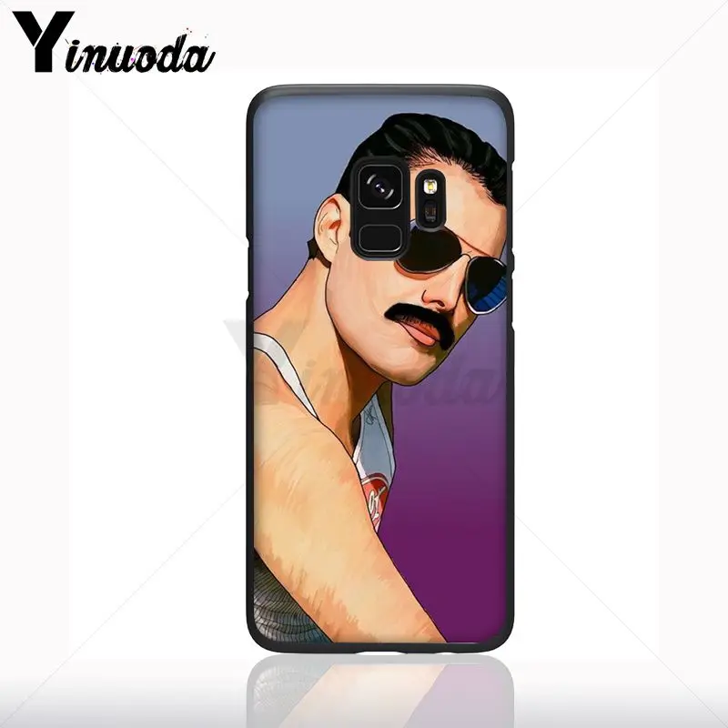 Coque untuk Galaxy S9 Freddie Mercury Black Soft Shell Ponsel Case untuk Samsung Galaxy S10plus S9 S8plus S10e A50 A70 A10 ponsel