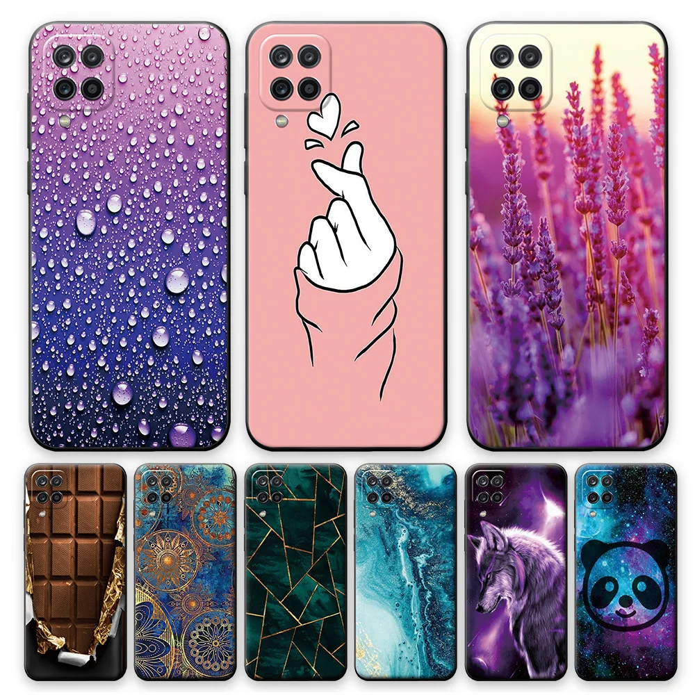 Para Samsung Galaxy A12 caso de la contraportada para Samsung 12 6,5 pulgadas Fundas para teléfonos de silicona para Samsung A12 caso 2019 suave TPU parachoques